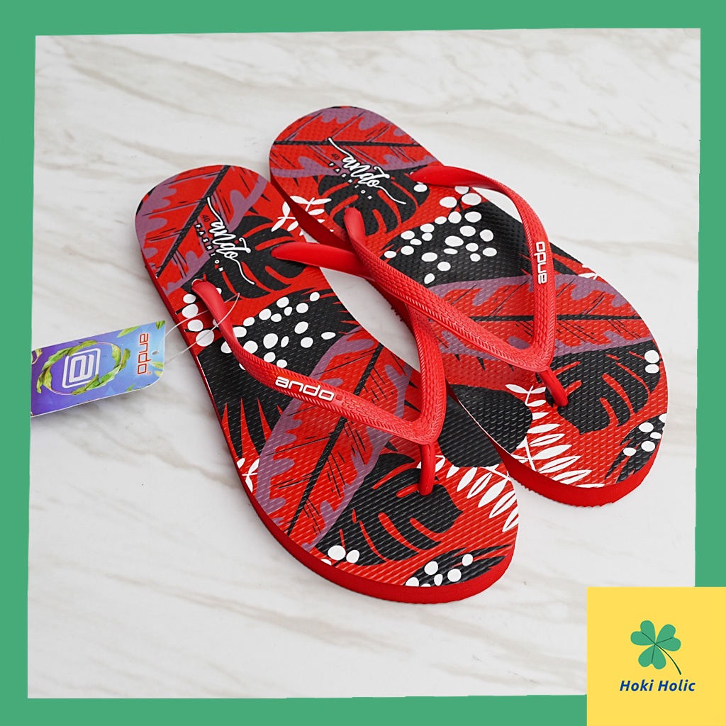 Ando Rossby - Sandal Jepit Wanita Lucu Terbaru - Motif Matahari - Sendal Jepit Ando - Sandal Ando Sunset