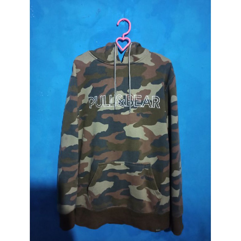 Hoodie Pull&Bear camo brown