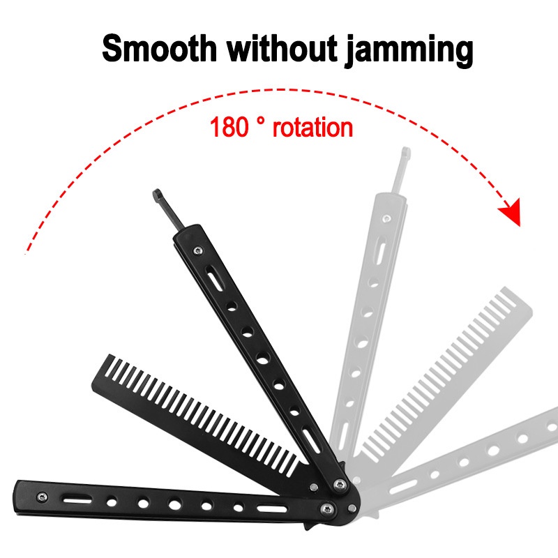 Sisir Lipat Besi Balisong Sisir Rambut Pria Wanita Hair Comb Mini Stainless Tahan Karat