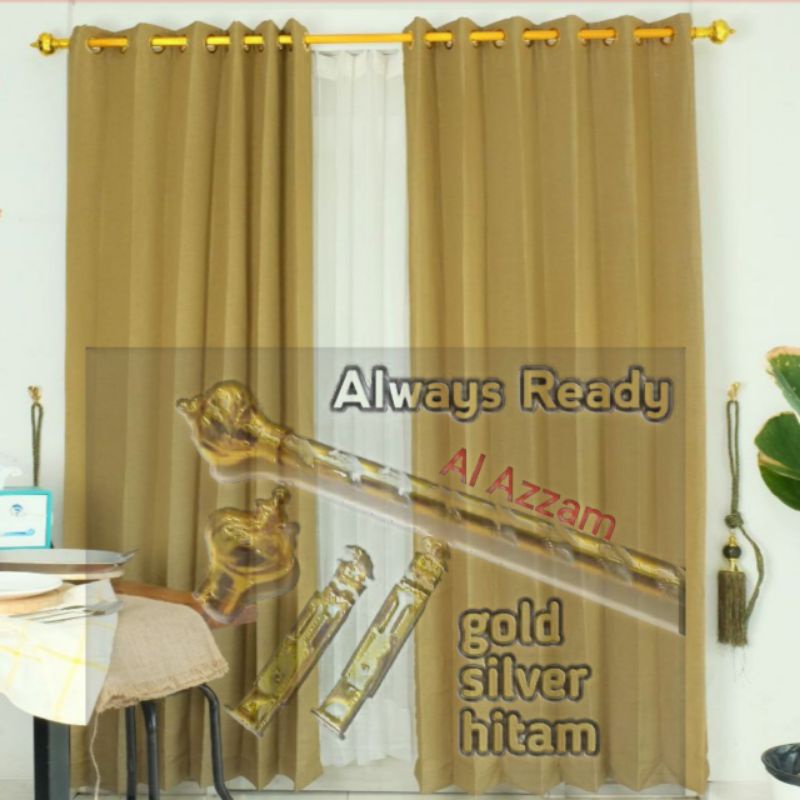 Batang Hordeng Full Set  Murah Warna Gold 50 Cm