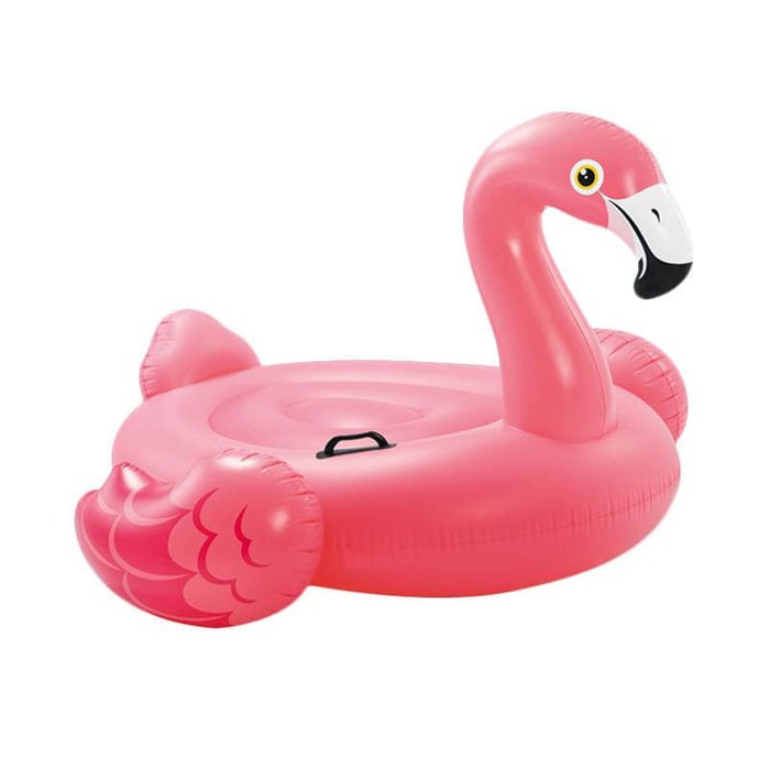 INTEX 57558 (142x137x97cm) Pelampung Ban Floaties Pink Flamingo Ride-on