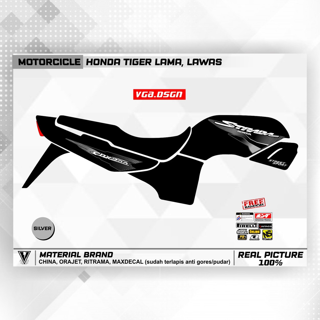 STRIPING TIGER 2000 STIKER TIGER LAWAS STRADA HONDA TILAM TILAS STICKER COSTUM VARIASI HONDA HEREX