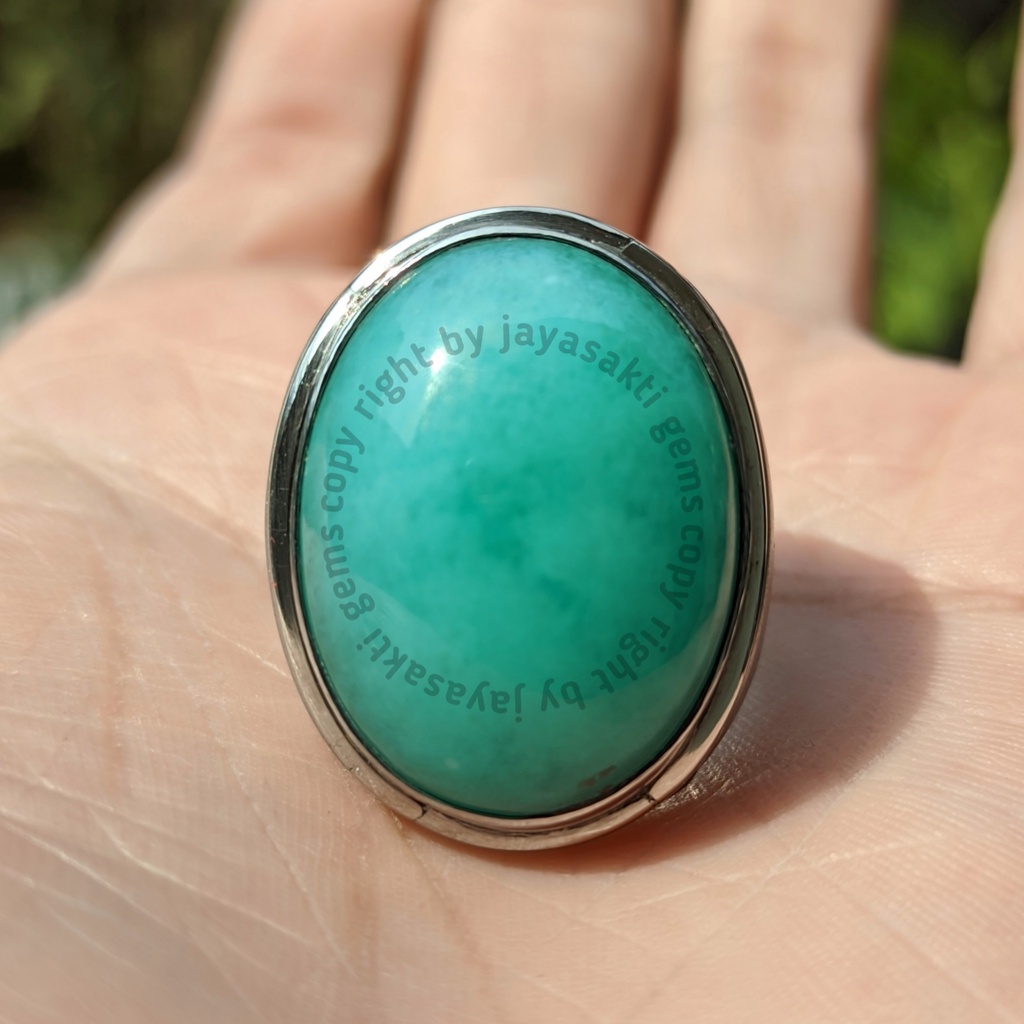 Natural Batu Akik Bacan Doko Pido Full Kristal Ring Monel BDP06