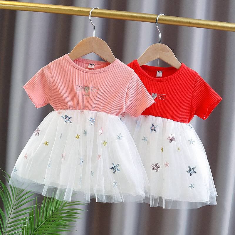 Baju anak cewek lengan pendek Rok tutu Gaun anak Perempuan Motif K2