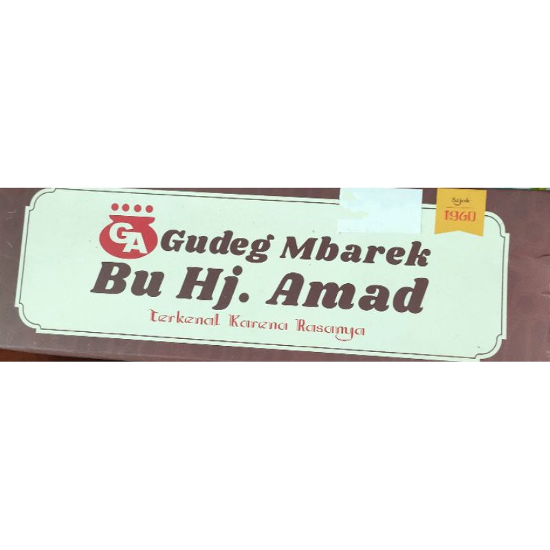 

Paket Gudeg Mbarek Bu Hj. Ahmad Jogja