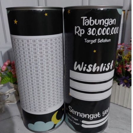Celengan Target satu tahun jumbo xxl permanen 100 juta, 50 juta, 30jt celengan target setahun tabung