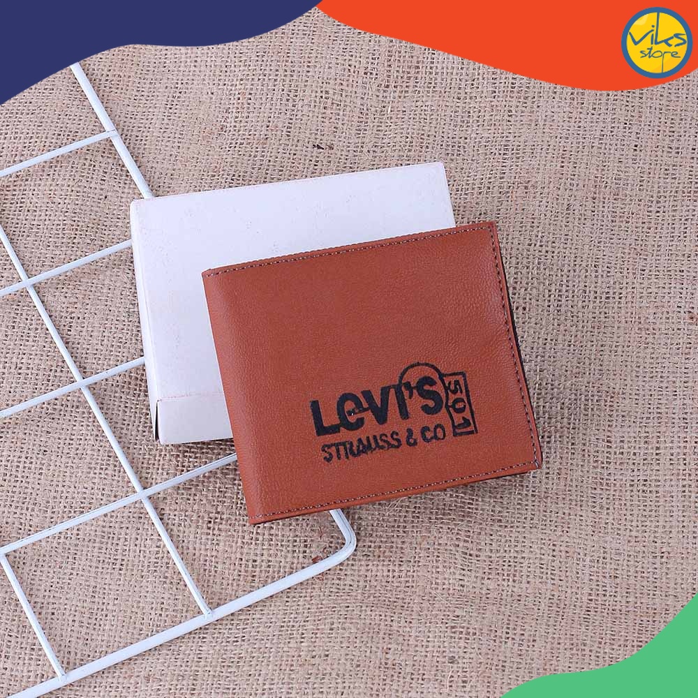 Dompet Lipat Pria Cowok Cowo Laki Laki Distro Pria Bahan Kulit Sintesis Dompet Pria Levis