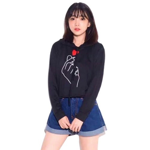 Sweater Hoodie Crop SARANGHAE BSR