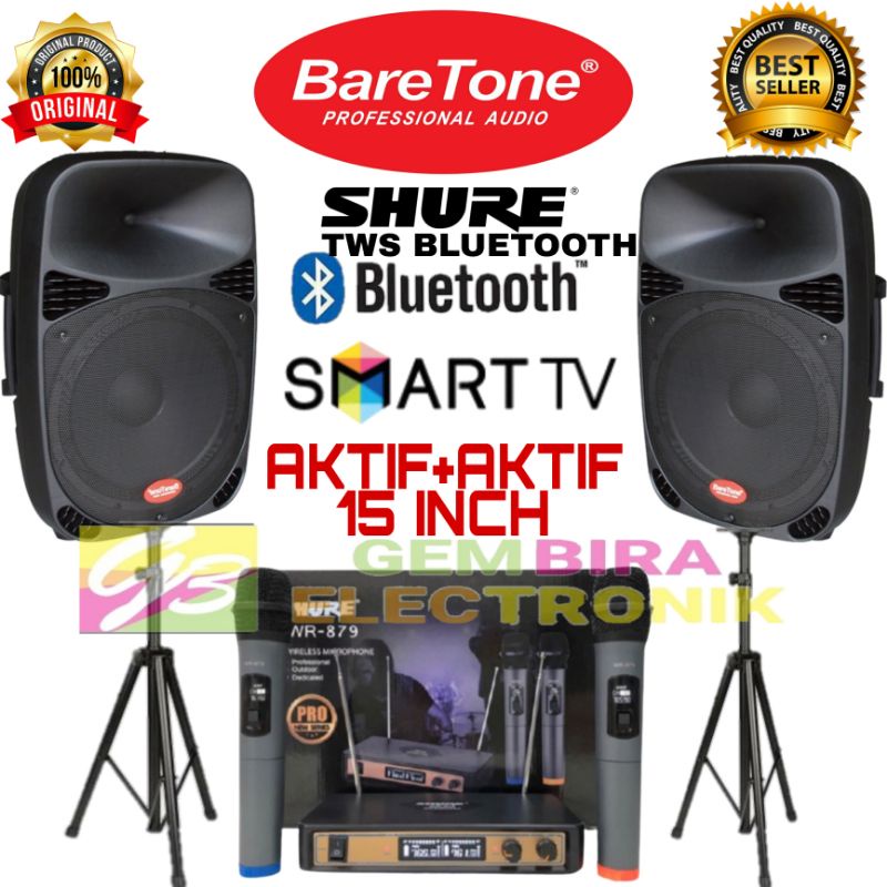 Paket komplit speaker 15 inch Aktif+Aktif baretone 15 inch Original