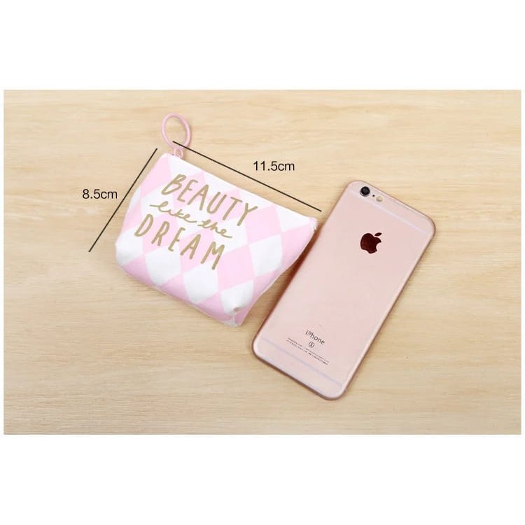 Dompet Koin Mini Pink Motif Cute Dompet Kecil Import Premium Pouch Koin Wanita Dompet Uang Recehan