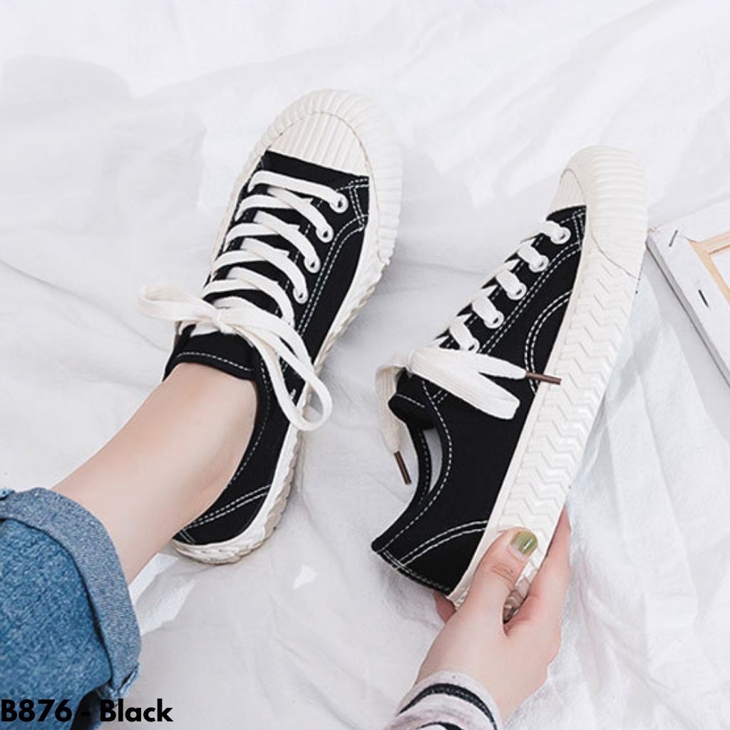 SEPATU SNEAKERS WANITA KANVAS RETRO KLASIK CANTIK BERKUALITAS UNIK NYAMAN MODEL KEKINIAN B876