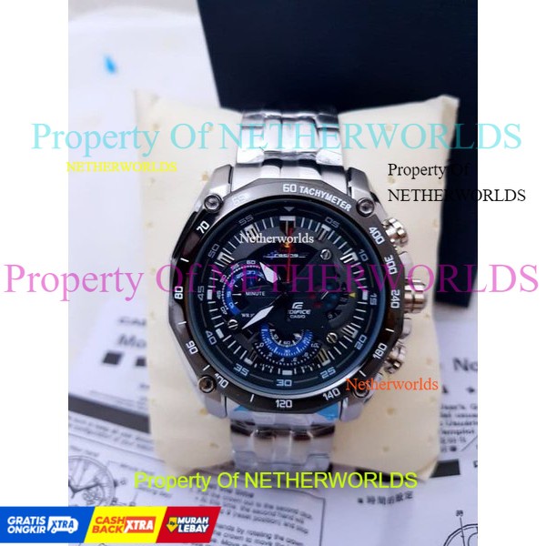 Jam Casio Edifice EFR 550D - 1Av Stainless Silver Dial Black RedBull