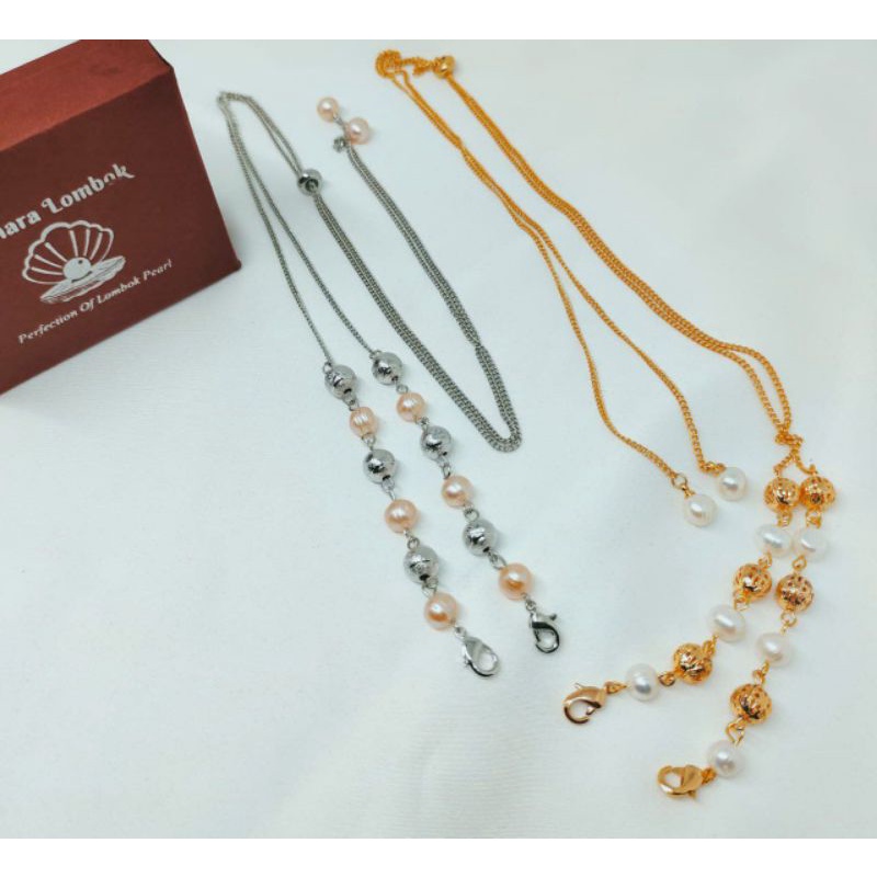 konektor masker mutiara air tawar asli|| konektor masker || strap masker mutiara