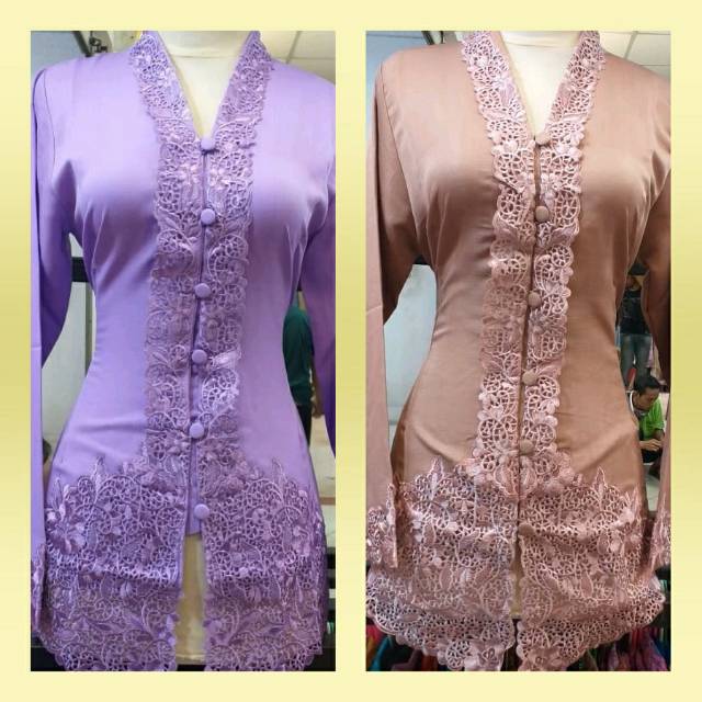 kebaya encim modern lengan panjang bordir senada-8