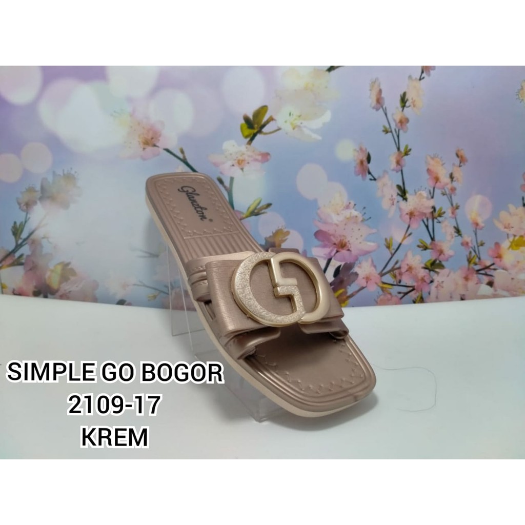 SANDAL WANITA IMPORT MODEL FLAT KASUAL NYAMAN DAN MODIS GLANZTON 2109-17 37-41