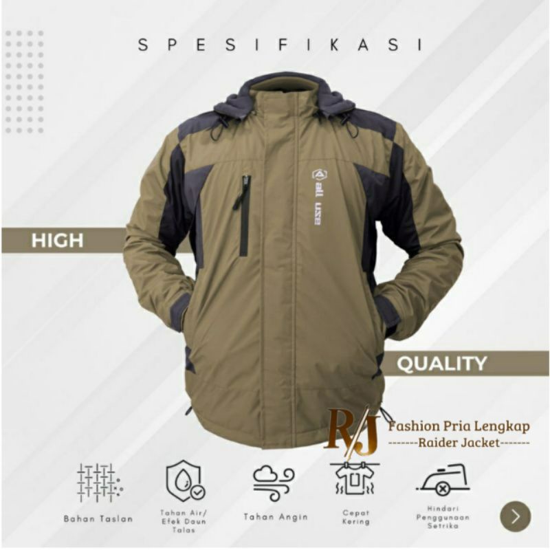 JAKET OUTDOOR ALL USE ANTI AIR ORIGINAL ARMY MIX GREY JUMBO JAKET GUNUNG PRIA BIG SIZE TERLARIS