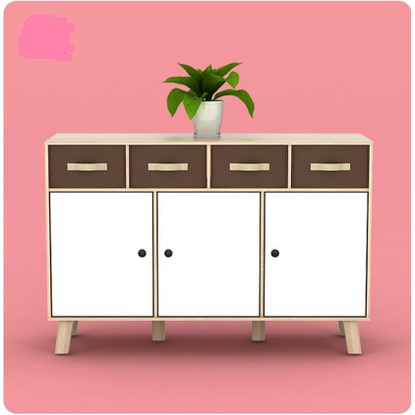 Bufet minimalis arnor SB rak kayu buffet susun multifungsi kokoh terang simple