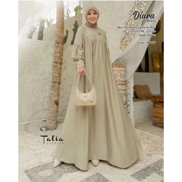 ⟨BISA COD⟩ DIARA MAXI DRESS BY TALIA PREMIUM CRINKLE AIRFLOW