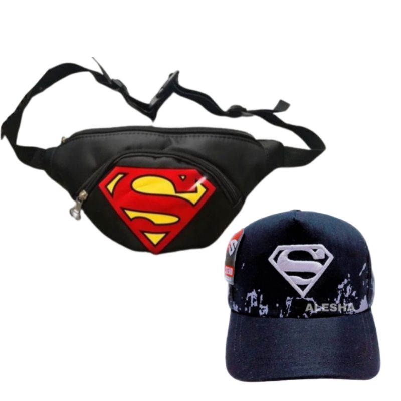 TAS PINGGANG ANAK WAISTBAG ANAK,TAS SLEMPANG 2IN1 TOPI BORDIR/ PRINTING