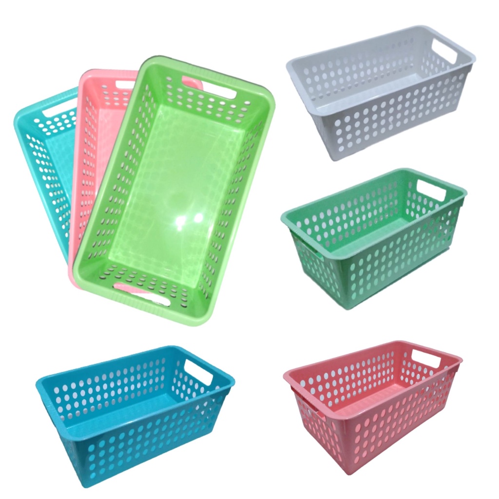 Keranjang Serbaguna Plastik Storage Desk Box KR02 Tempat Kotak Food Grade Penyimpanan Makanan Aksesoris Baju Mini Organizer Container Murah