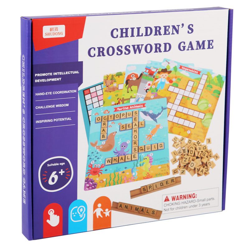 Mainan Anak CHILDRENS CROSSWORD GAME Mainan Edukasi Anak Puzzle Kayu