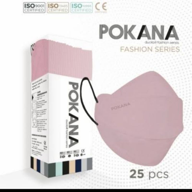 POKANA Duckbill Fashion Series - 4 ply Earloop Medical  Face Mask  - Box isi 25 pcs