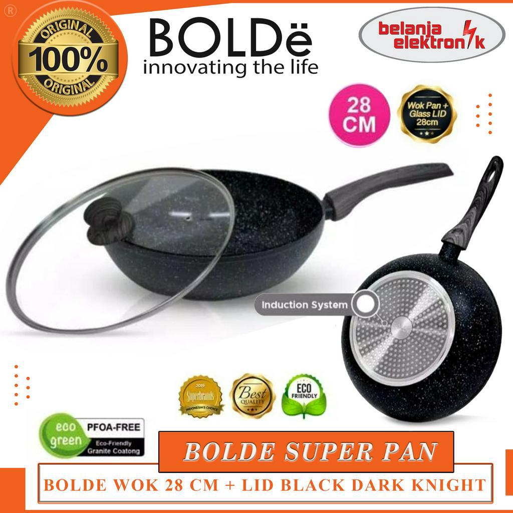 BOLDE WOK WAJAN KERAMIK 28 CM + GLASS LID BLACK DARK KNIGHT