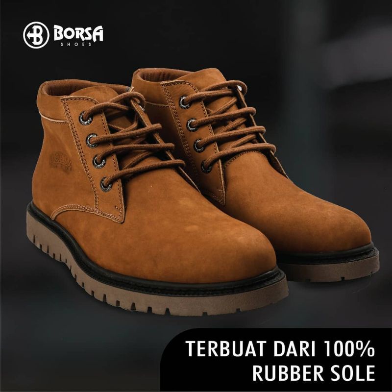 SEPATU BOOTS KULIT BORSA PRESTIGE DESMOND - ORIGINAL LEATHER BOOTS