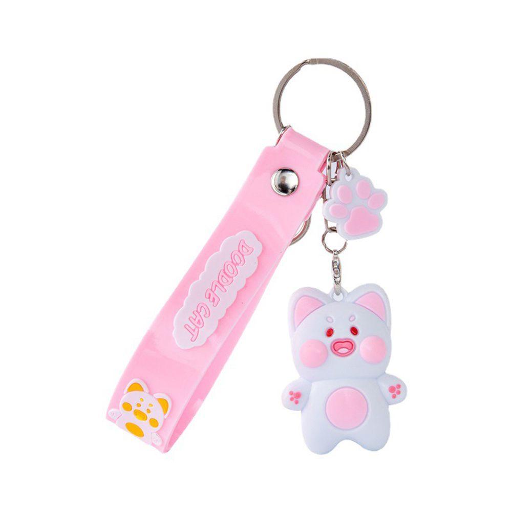 Needway Wanita Gantungan Kunci Lucu Kreatif Hadiah Pria DuDu Kucing Alloy Key Holder