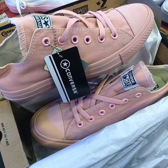 Sepatu Converse CT Full Peach Salem Import Vietnam Premium Sneakers Casual Kuliah Kerja Kado Murah