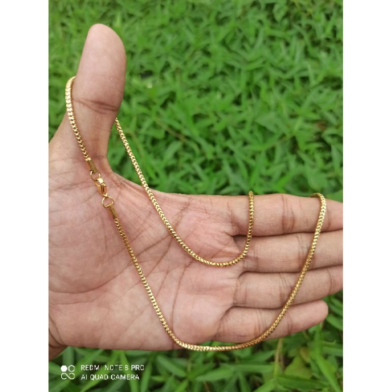 KALUNG TITANIUM MILANO SEGI 8 JYB WARNA EMAS BAGUS