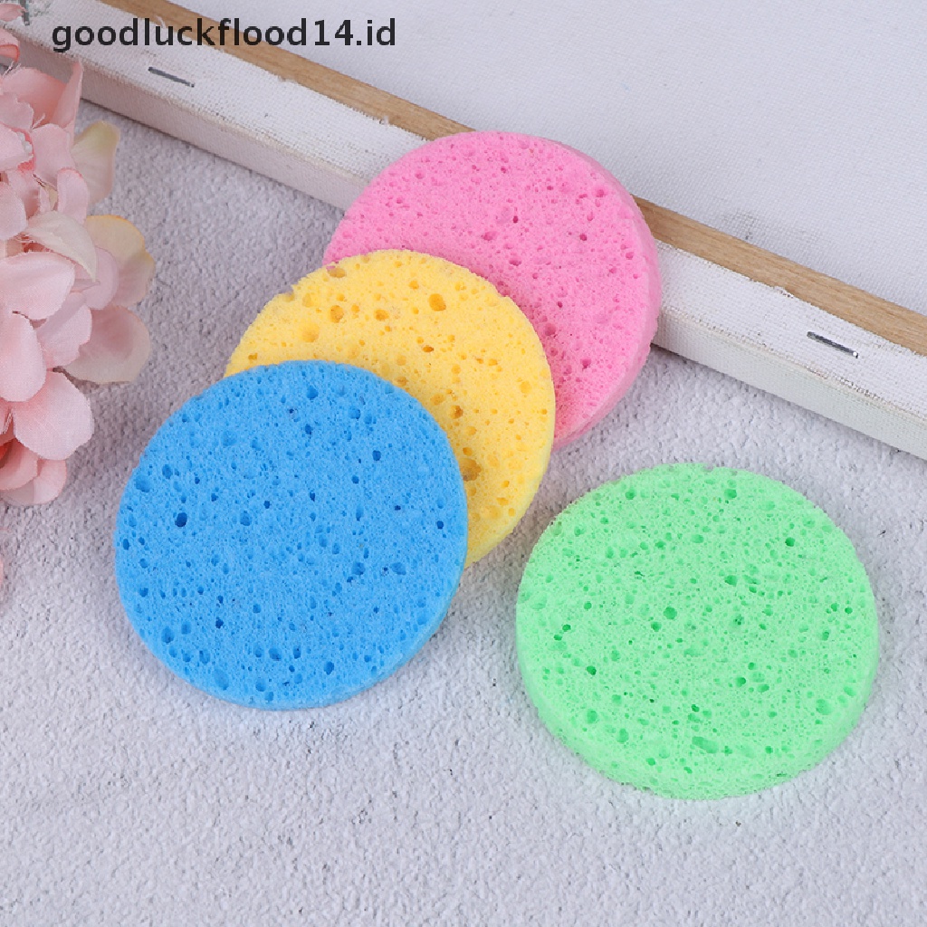 [OOID] 5X Soft Puff Natural Wood Fiber Face Wash Cleansing Sponge Beauty Makeup Pads ID