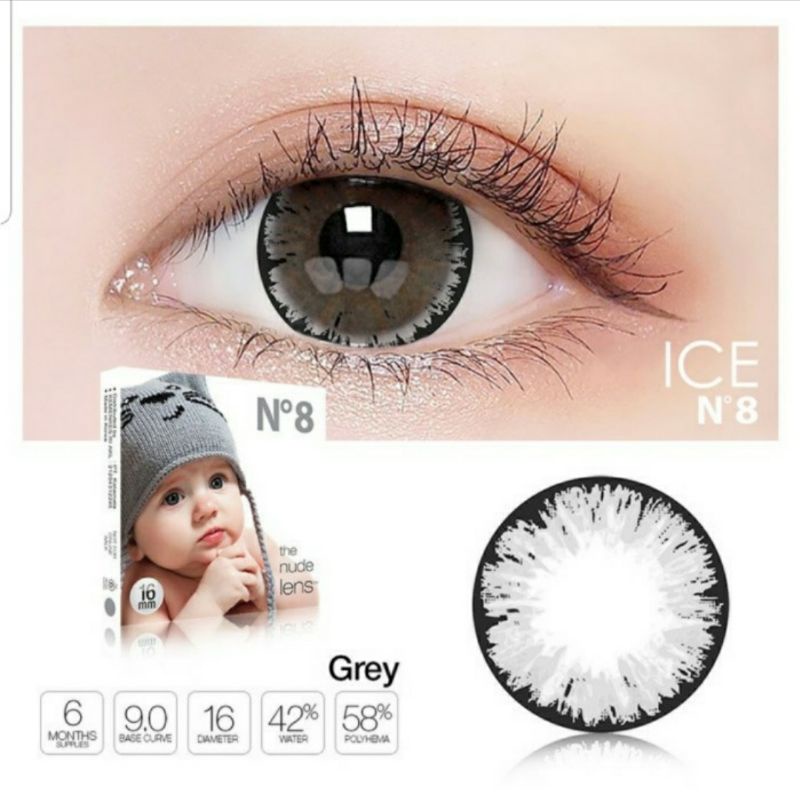 Softlens Ice N8 big eyes Grey