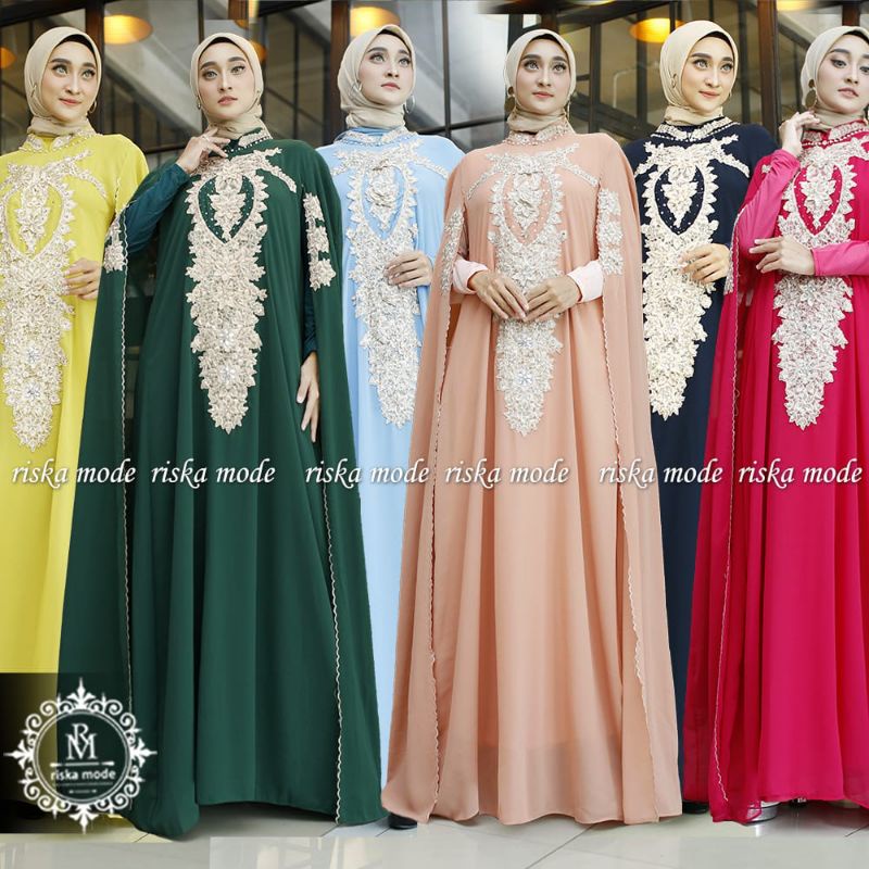 FASHION MUSLIM//KAFTAN KANAYA FREE INNER//BAHAN CERUTY BABYDOLL MIX BORDIR PAYET//BAJU PESTA//SERAGAMAN WISUDA//GAMIS TERBARU//KAFTAN TEEBARU//By Riska Mode