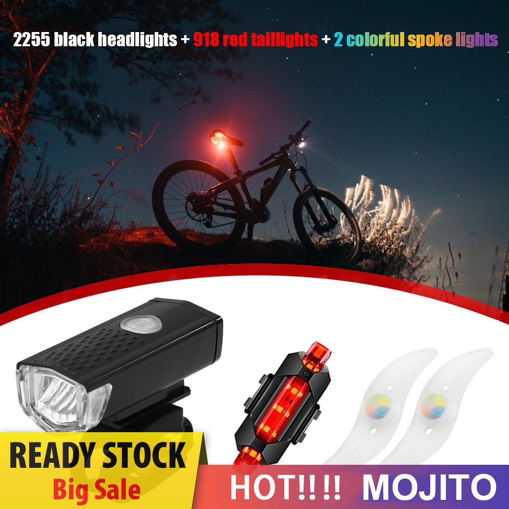 Lampu Depan / Belakang Led Usb Rechargeable Untuk Sepeda Mtb