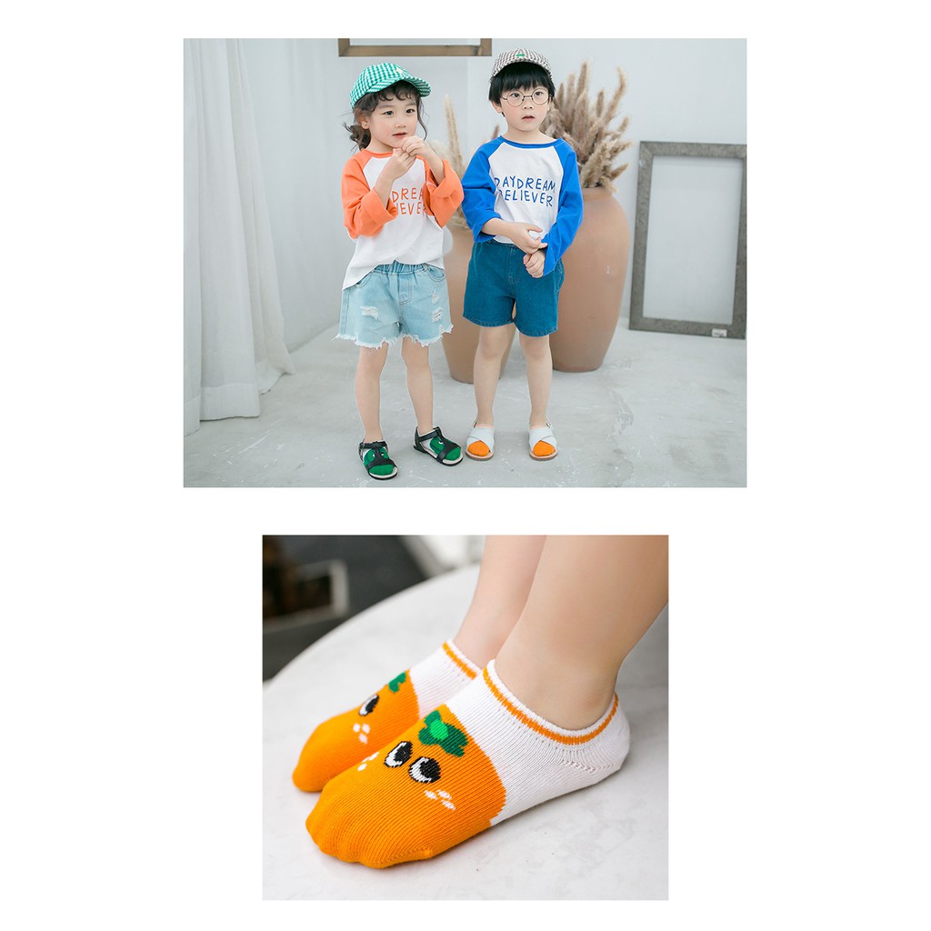 Kaos Kaki Gaya Korea Motif Kartun Gadis Anak Laki-laki (5 Pasang) K03