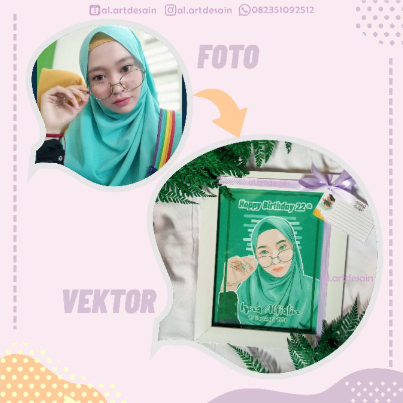 Karikatur Vektor Foto Wajah