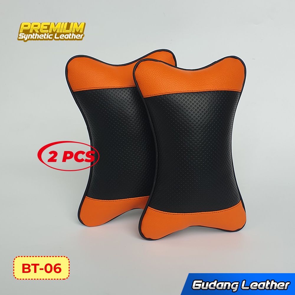Bantal Mobil Kulit Sintetis - Oren
