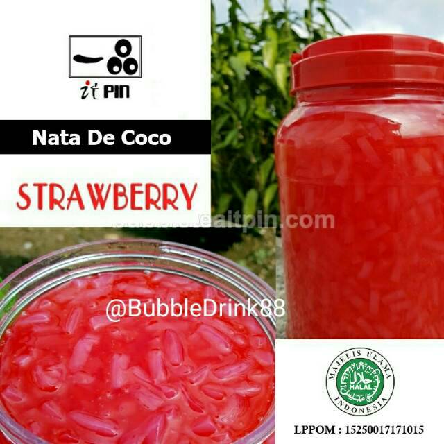 

KHUSUS GO SEND PROMO Nata De Coco Itpin NATA DECOCO STRAWBERRY JELLY PREMIUM Itpin bukan Bobatee