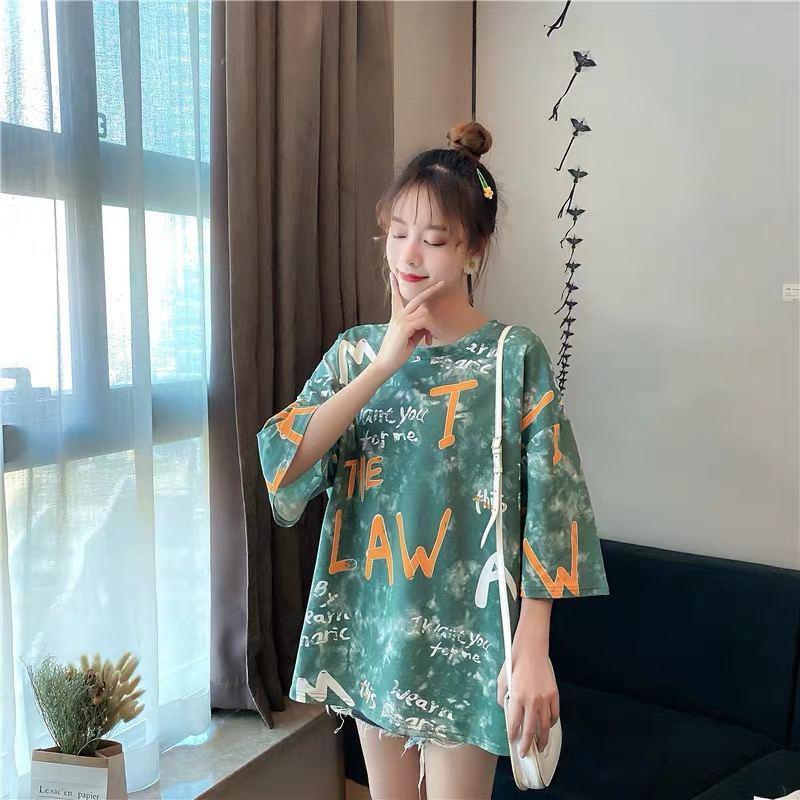 Oversize Tee Tshirt   Wanita Model Longgar Motif LAW