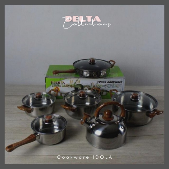 COMBINATION POT COOKWARE Panci Set Premium 12 Pcs Stainless / Cookware IDOLA