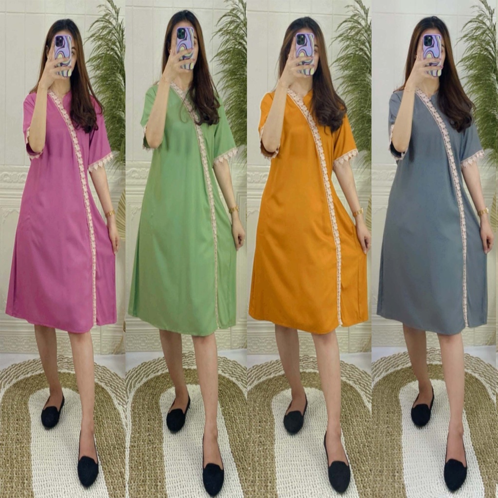 Daster SELENDANG Remaja kekinian tangan pendek By Qtha