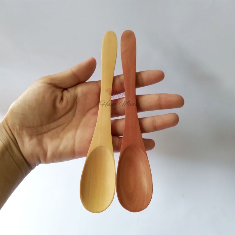 Sendok Kayu Madu Polos Panjang 17 cm Bahan Kayu Sawo Foodgrade / Sendok Madu Kayu