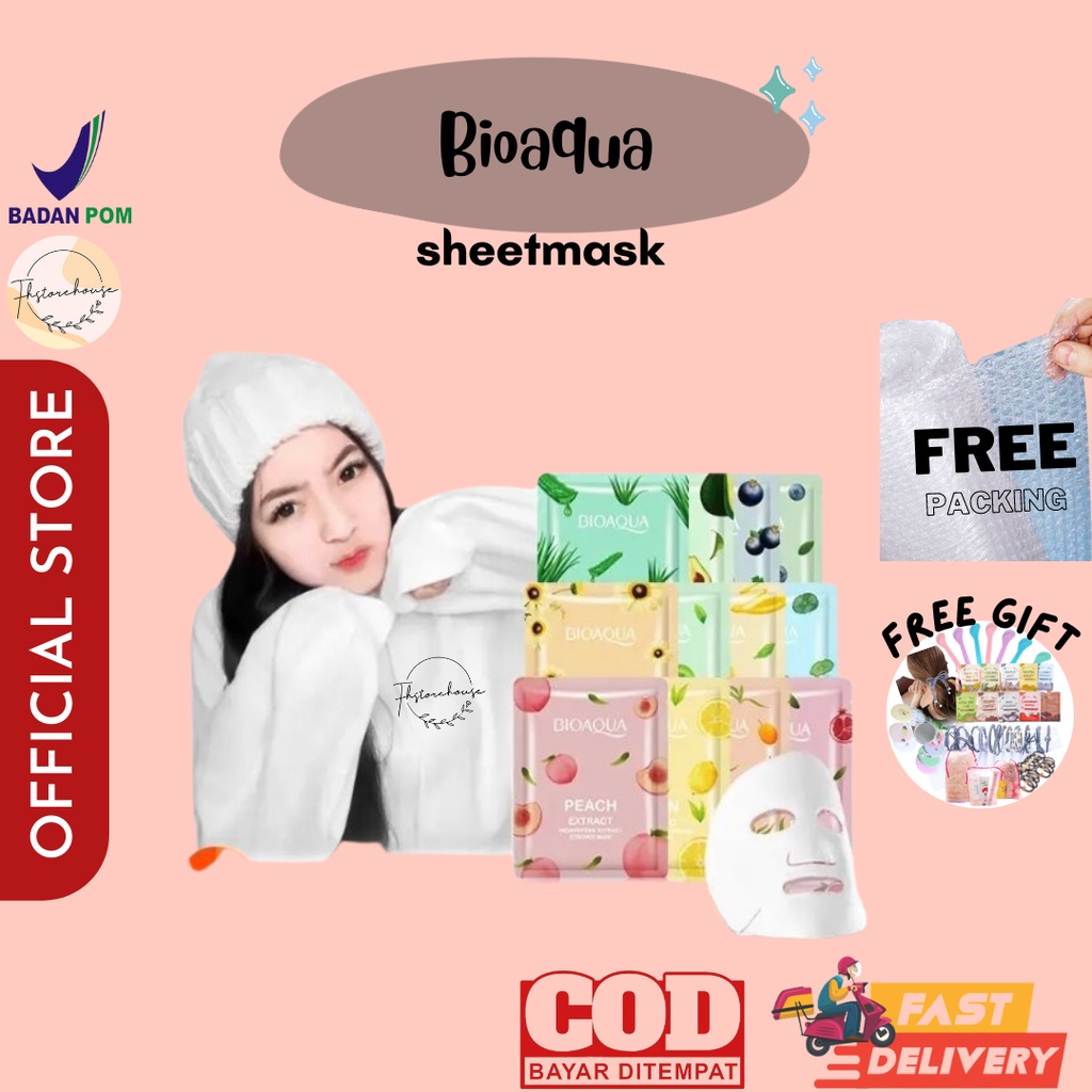 READY Sheet Mask Bioaqua Sheet Mask Natural Serum Series Facial Treatment Mask Wajah 12 pcs Sheet Mask Bio Aqua Viral