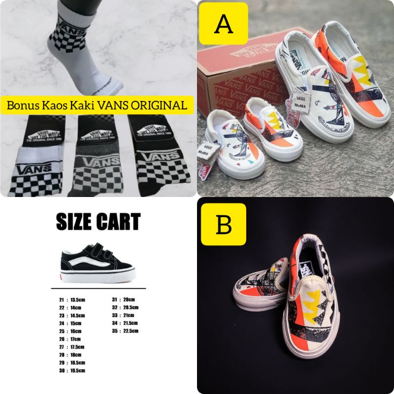 Sepatu Anak Vans Slip On Moma Cream