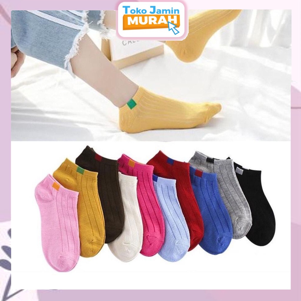 TJM KK216 Kaos Kaki POLOS 6 Ankle Cute Socks Short Socks Kaos Kaki Pendek Murah