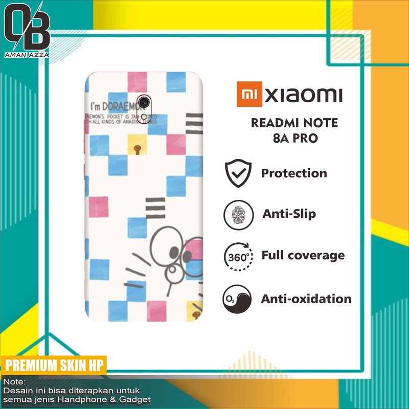 2pcs GARSKIN HANDPHONE XIAOMI READMI NOTE 8A PRO DORAEMON