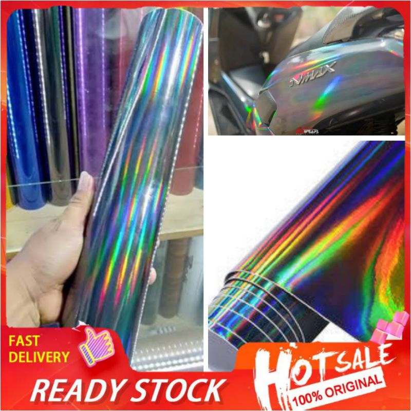 Stiker Hologram Hitam Stiker Skotlet Motor Sticker Laser Chrome