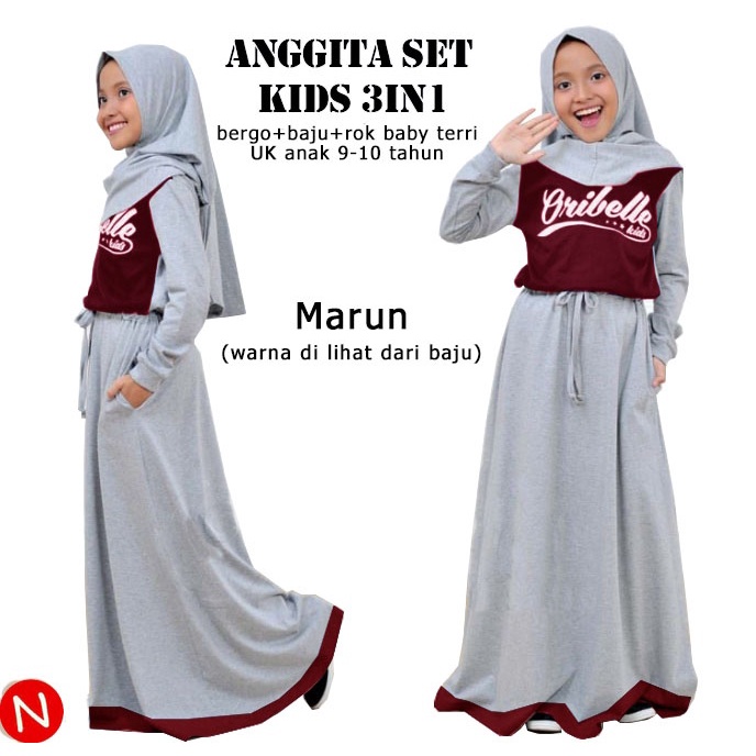 CTN Baju setelan ANGGITA anak 3in1 best seller