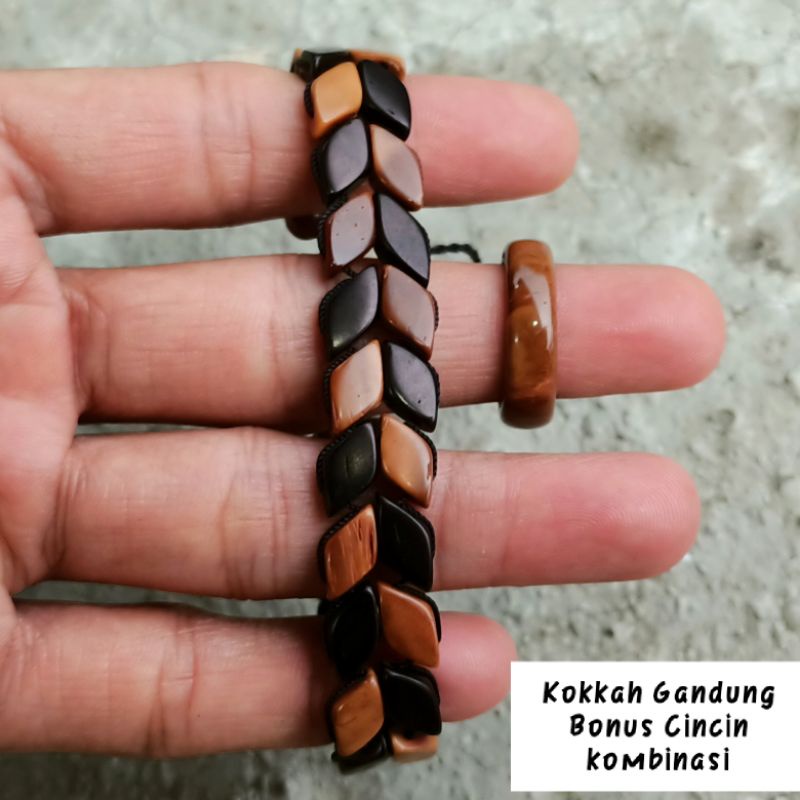 Gelang Kokkah Terbaru Gandum Bonus Cincin 100% Ori